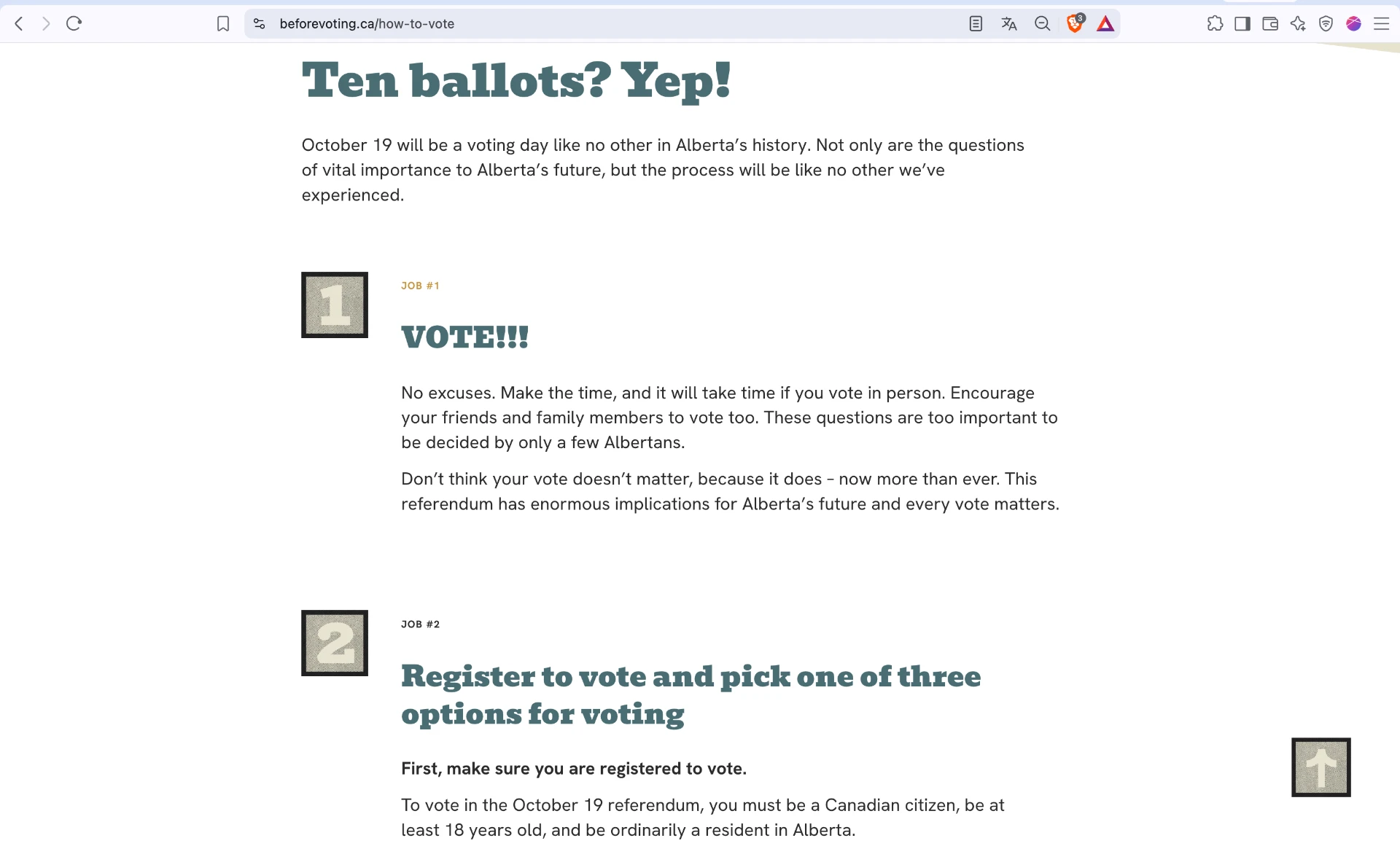 Before You Vote voting Job 1