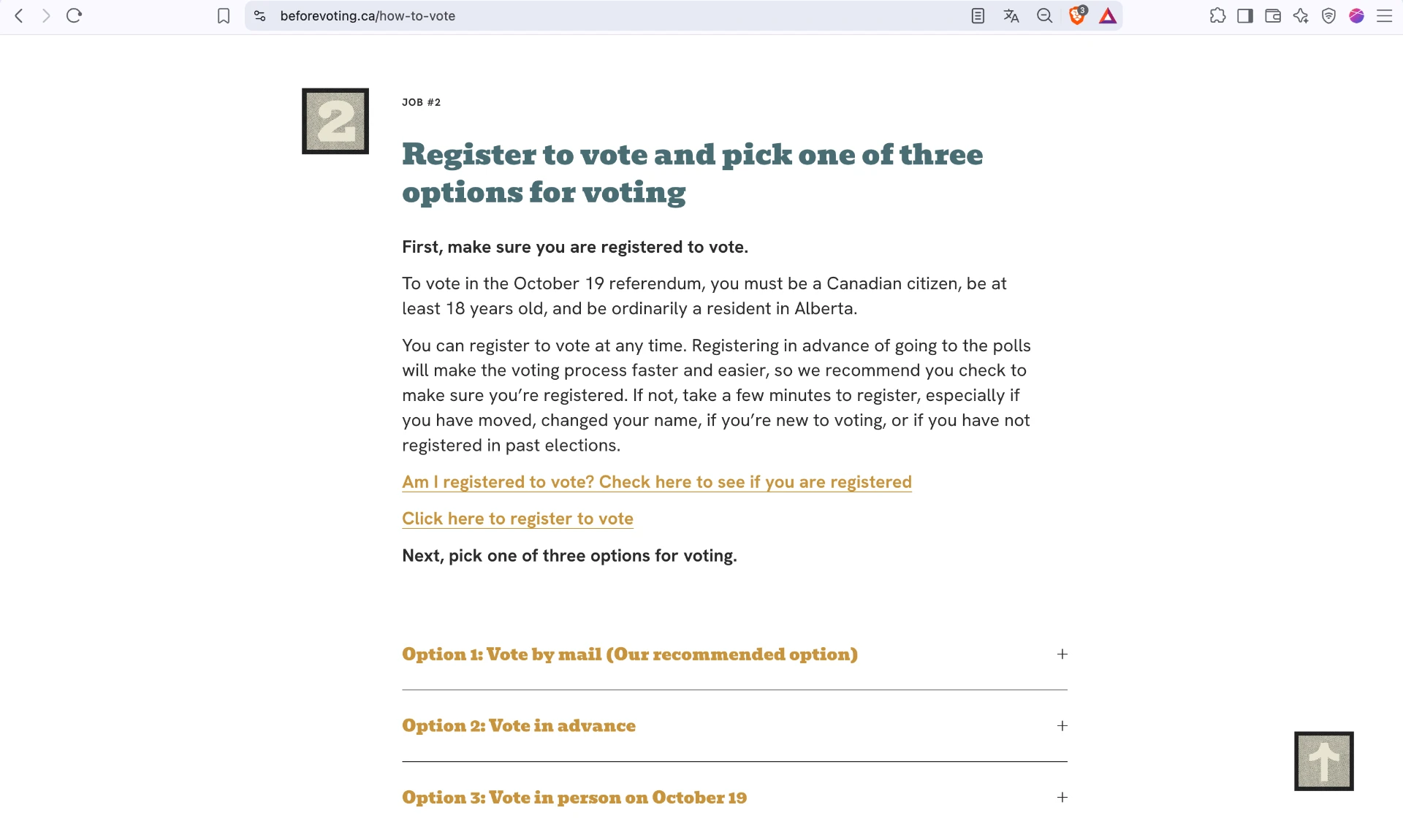 Before You Vote voting Job 2