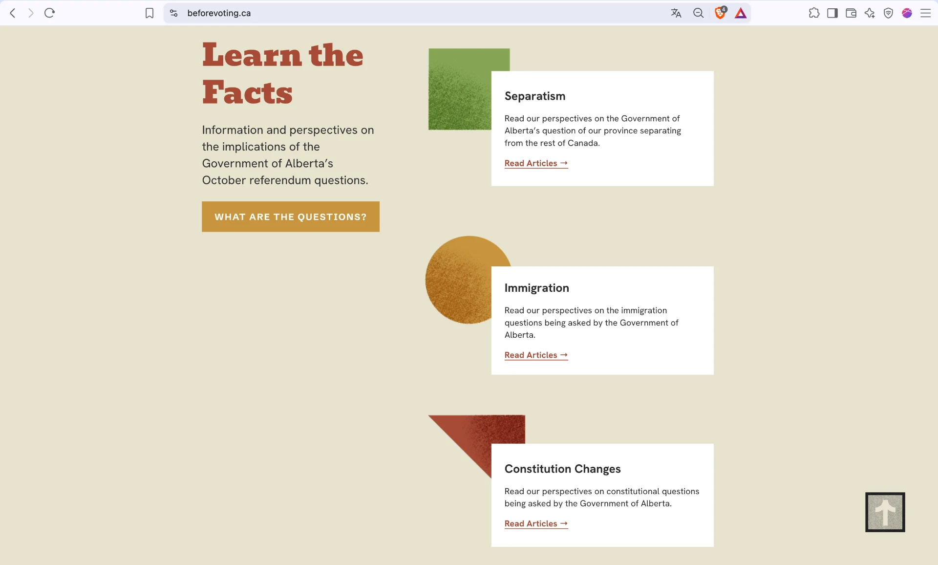 Before You Vote Learn the Facts section